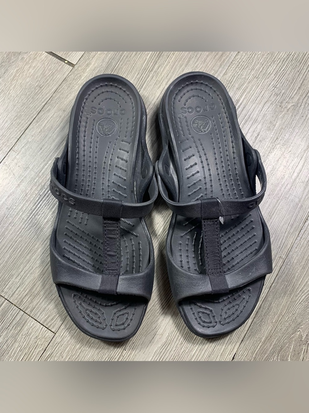CROCS Cleo III Black Slip-On Sandals size 9